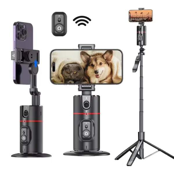 2025 new gimbal stabilizer selfie stick foldable wireless tripod with bluetooth shutter monopod for iphone android smartphone